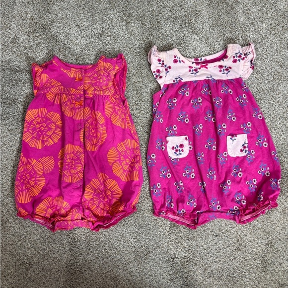 Lot of 6 months Carter’s baby girl summer rompers bubbles floral summer beachy - Picture 1 of 6
